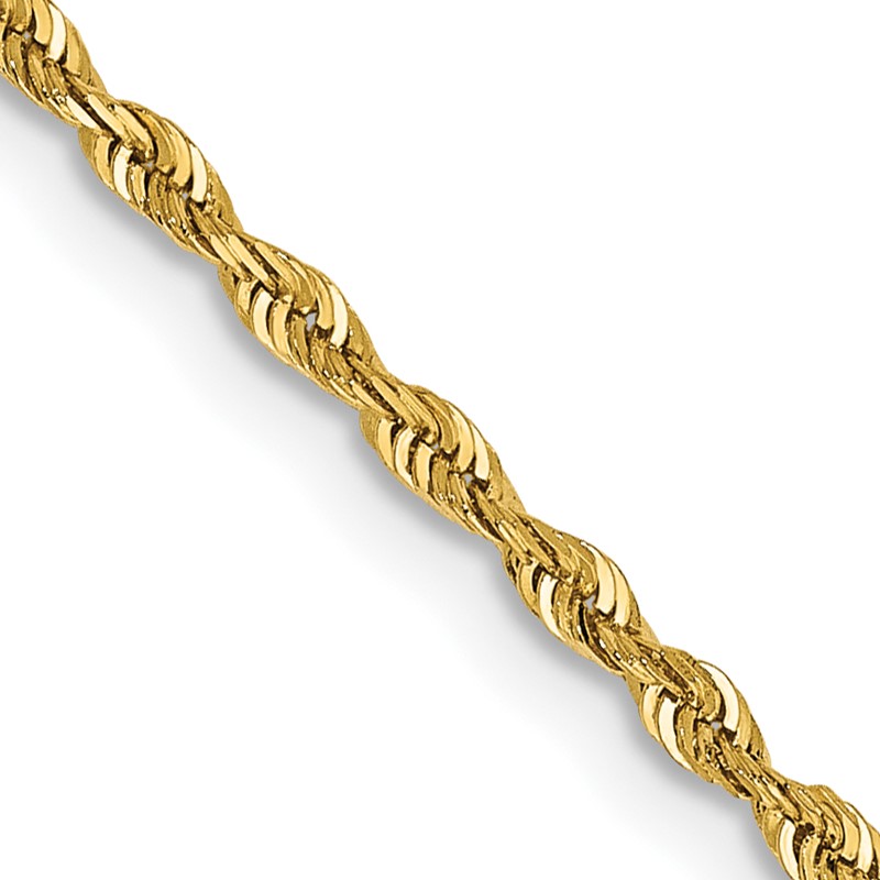 14K 14 Inch 1.85mm Diamond-cut Quadruple Rope Lobster Clasp Chain