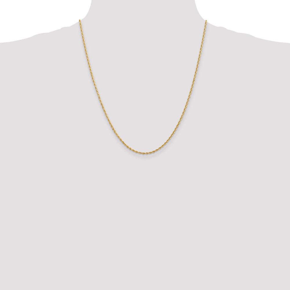 14K 22 Inch 2mm Diamond-cut Quadruple Rope Lobster Clasp Chain (QTR016-22)