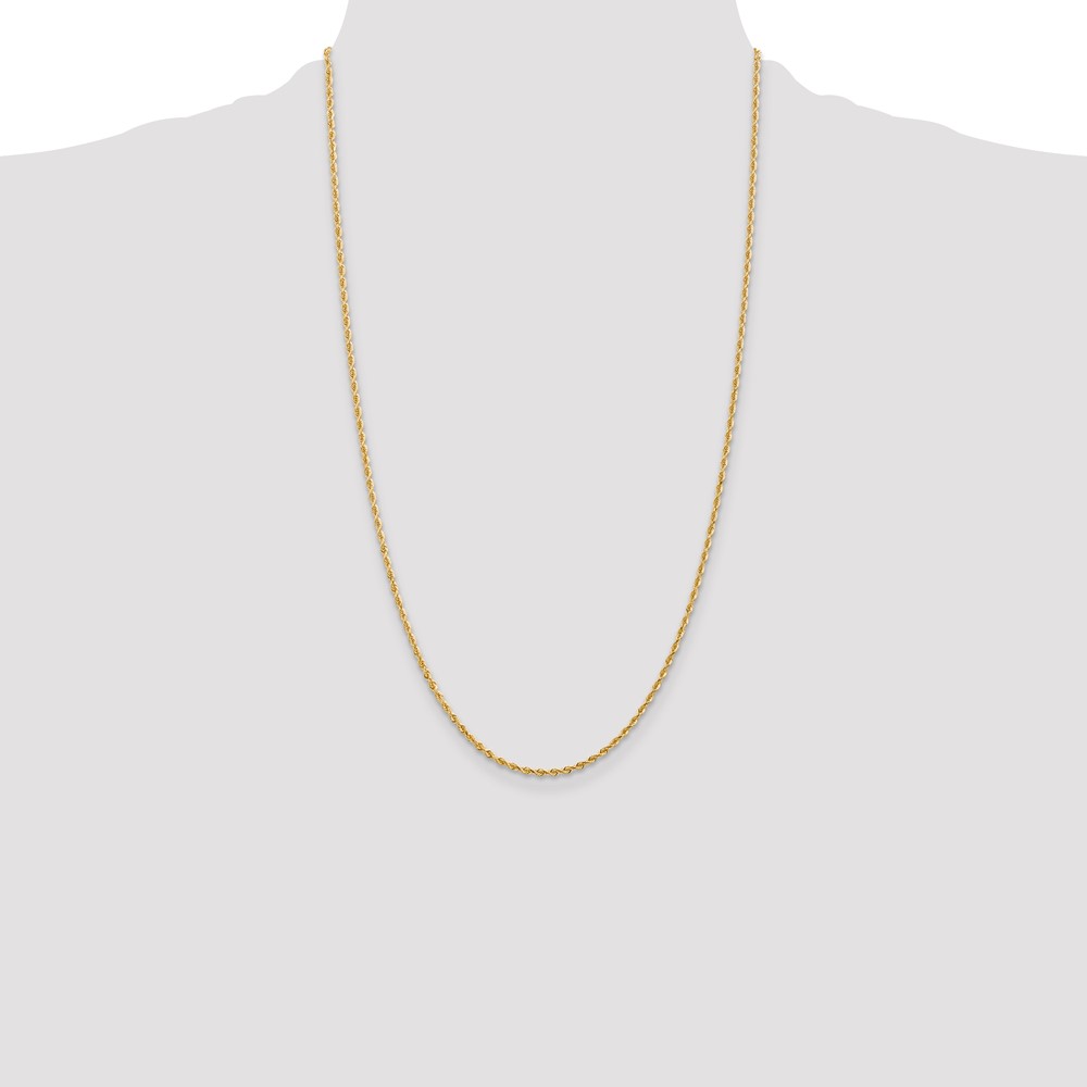 14K 26 Inch 2mm Diamond-cut Quadruple Rope Lobster Clasp Chain (QTR016-26)