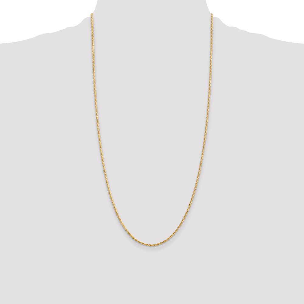 14K 28 Inch 2mm Diamond-cut Quadruple Rope Lobster Clasp Chain (QTR016-28)