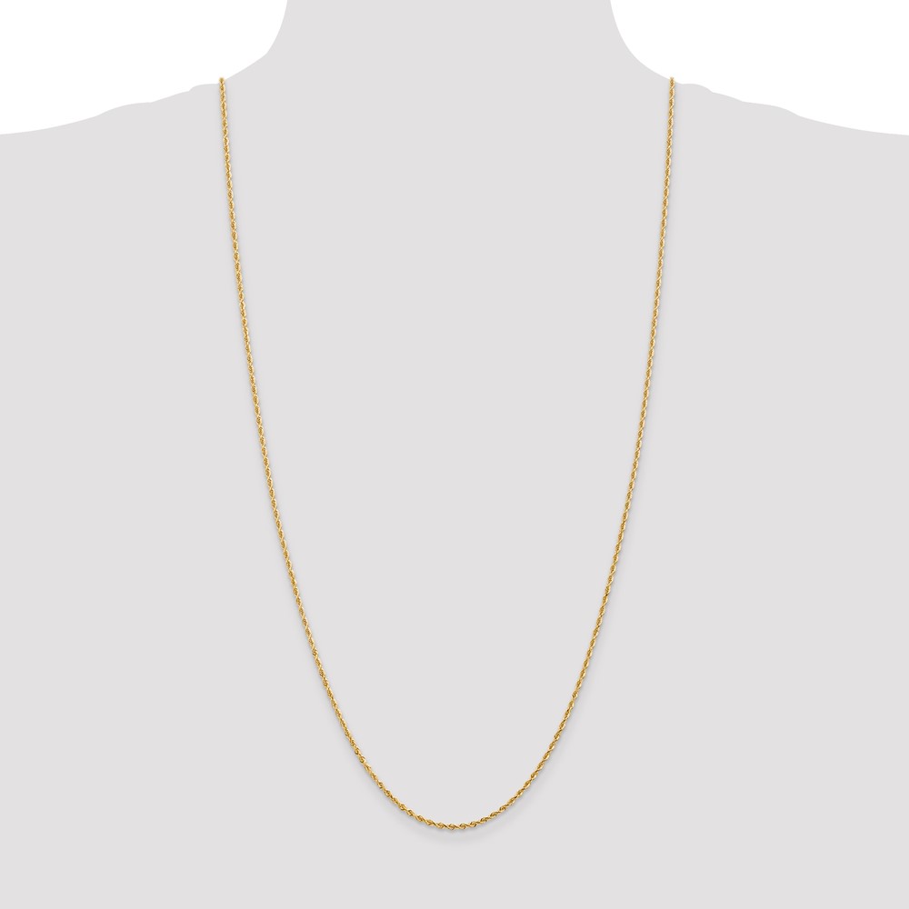 14K 30 Inch 2mm Diamond-cut Quadruple Rope Lobster Clasp Chain (QTR016-30)