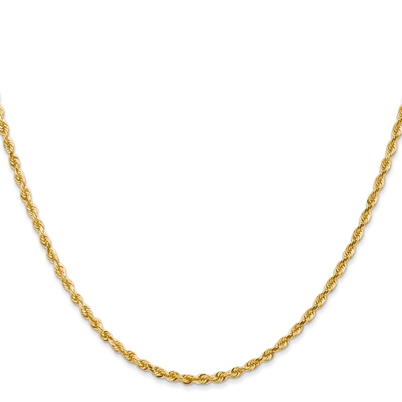 14K 16 Inch 2.25mm Diamond-cut Quadruple Rope Lobster Clasp Chain