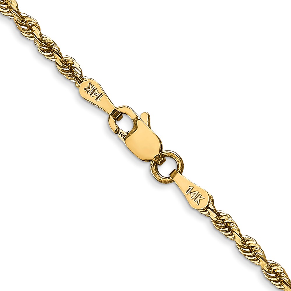 14K 16 Inch 2.25mm Diamond-cut Quadruple Rope Lobster Clasp Chain (QTR018-16)