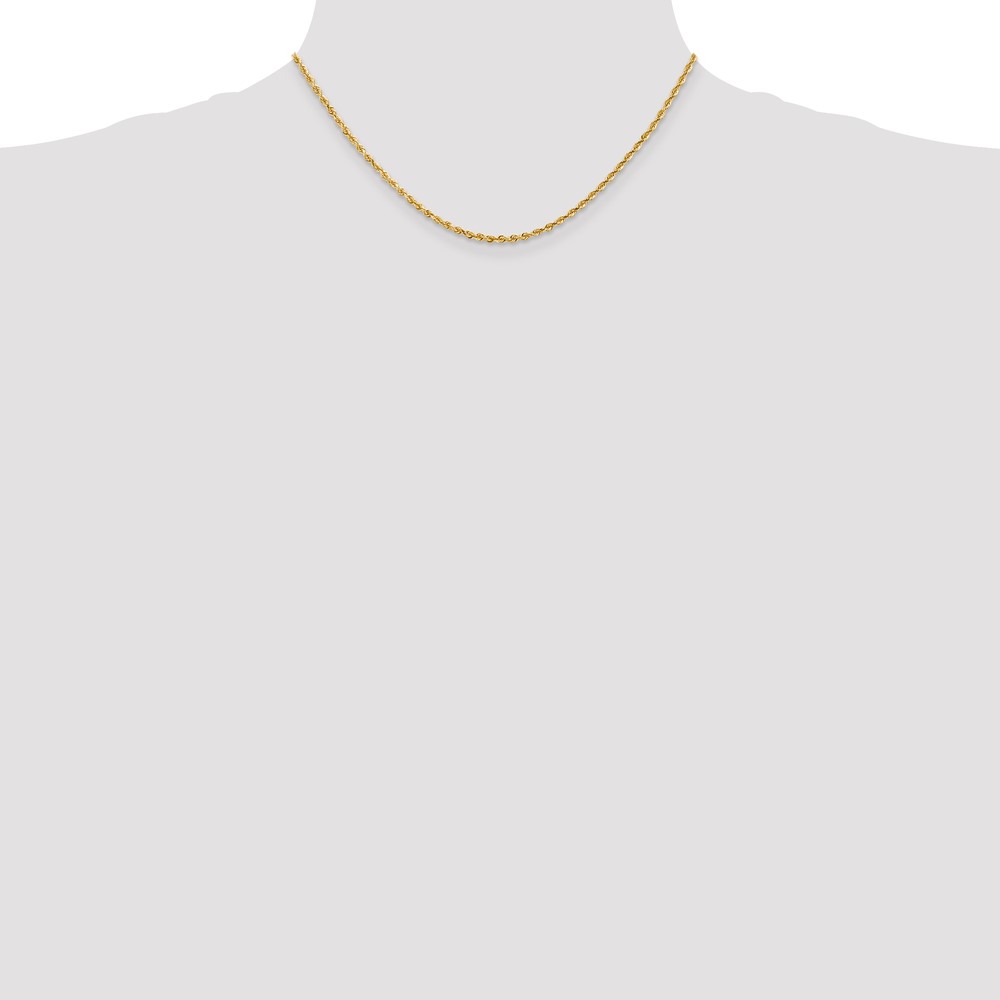 14K 16 Inch 2.25mm Diamond-cut Quadruple Rope Lobster Clasp Chain (QTR018-16)