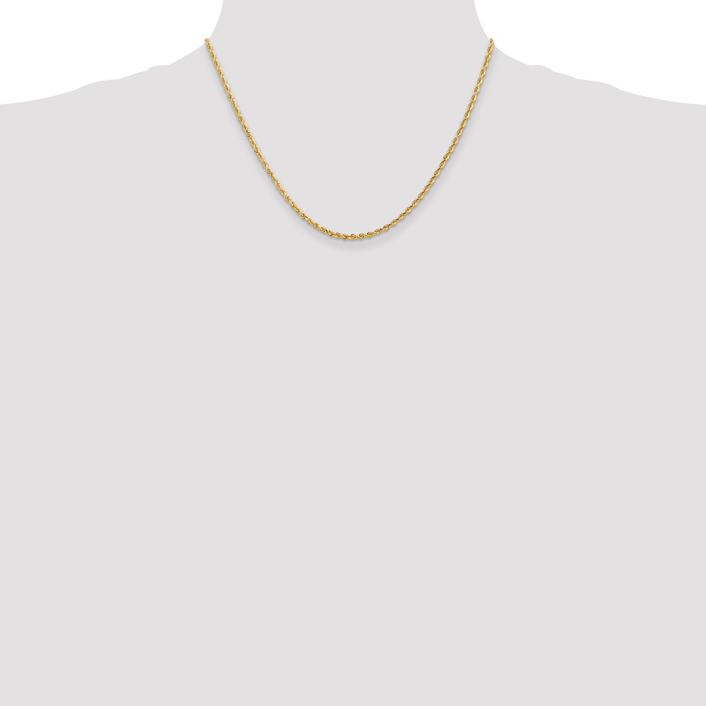14K 18 Inch 2.25mm Diamond-cut Quadruple Rope Lobster Clasp Chain (QTR018-18)