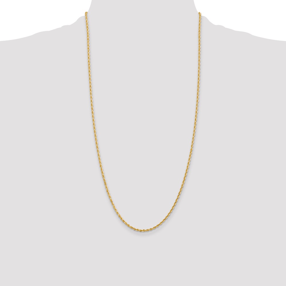 14K 28 Inch 2.25mm Diamond-cut Quadruple Rope Lobster Clasp Chain (QTR018-28)