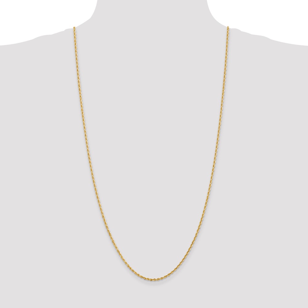 14K 30 Inch 2.25mm Diamond-cut Quadruple Rope Lobster Clasp Chain (QTR018-30)