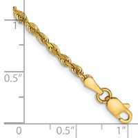 14K 7 Inch 2.25mm Diamond-cut Quadruple Rope Lobster Clasp Chain view 2