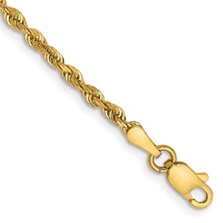 14K 2.25mm Diamond-cut Quadruple Rope Lobster Clasp Chain (per inch)
