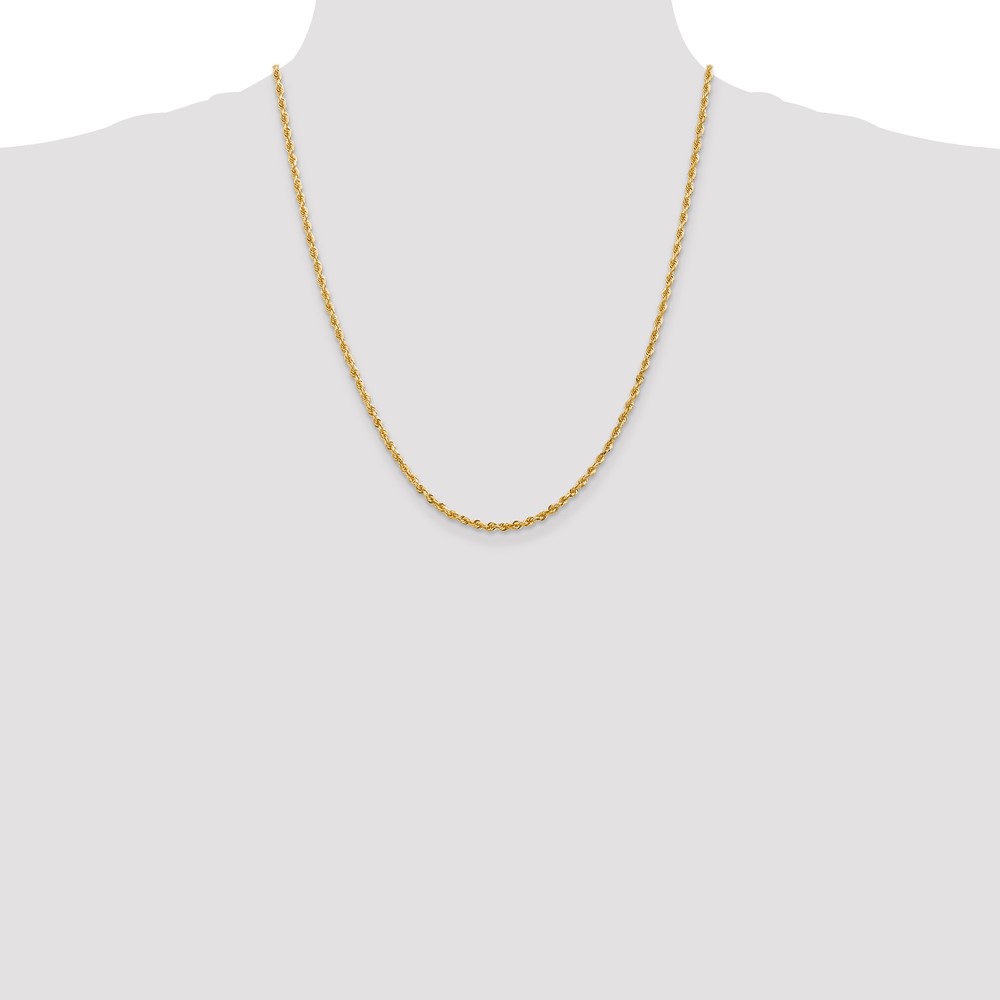 14K 22 Inch 2.75mm Diamond-cut Quadruple Rope Lobster Clasp Chain (QTR021-22)