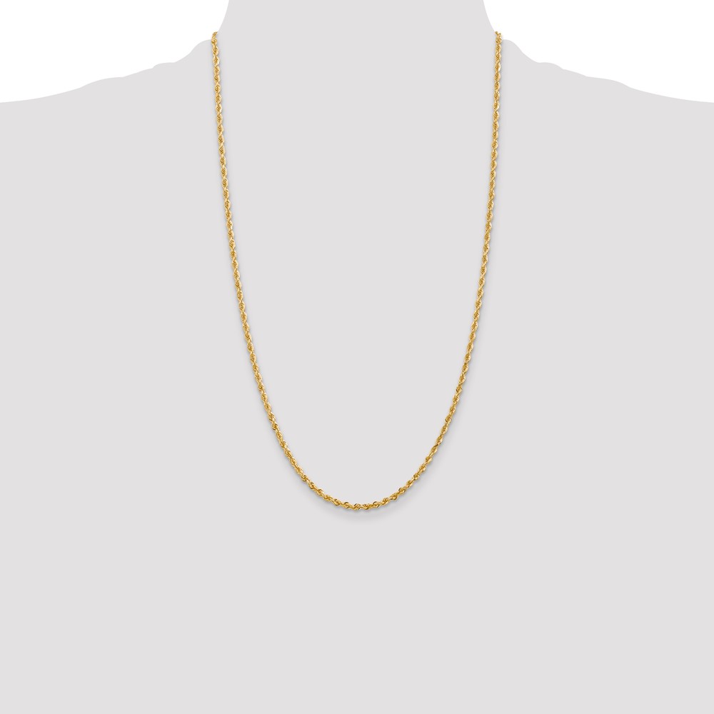 14K 26 Inch 2.75mm Diamond-cut Quadruple Rope Lobster Clasp Chain (QTR021-26)
