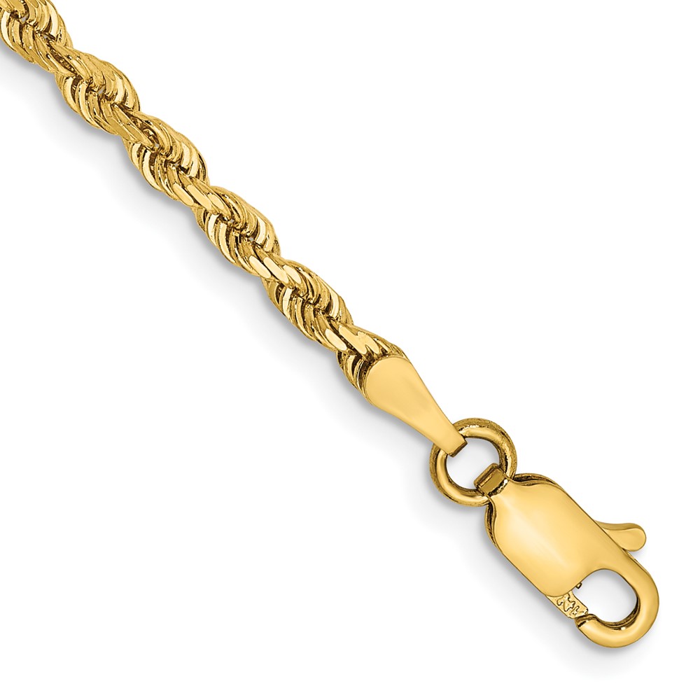 14K 7 Inch 2.75mm Diamond-cut Quadruple Rope Lobster Clasp Chain (QTR021-7)