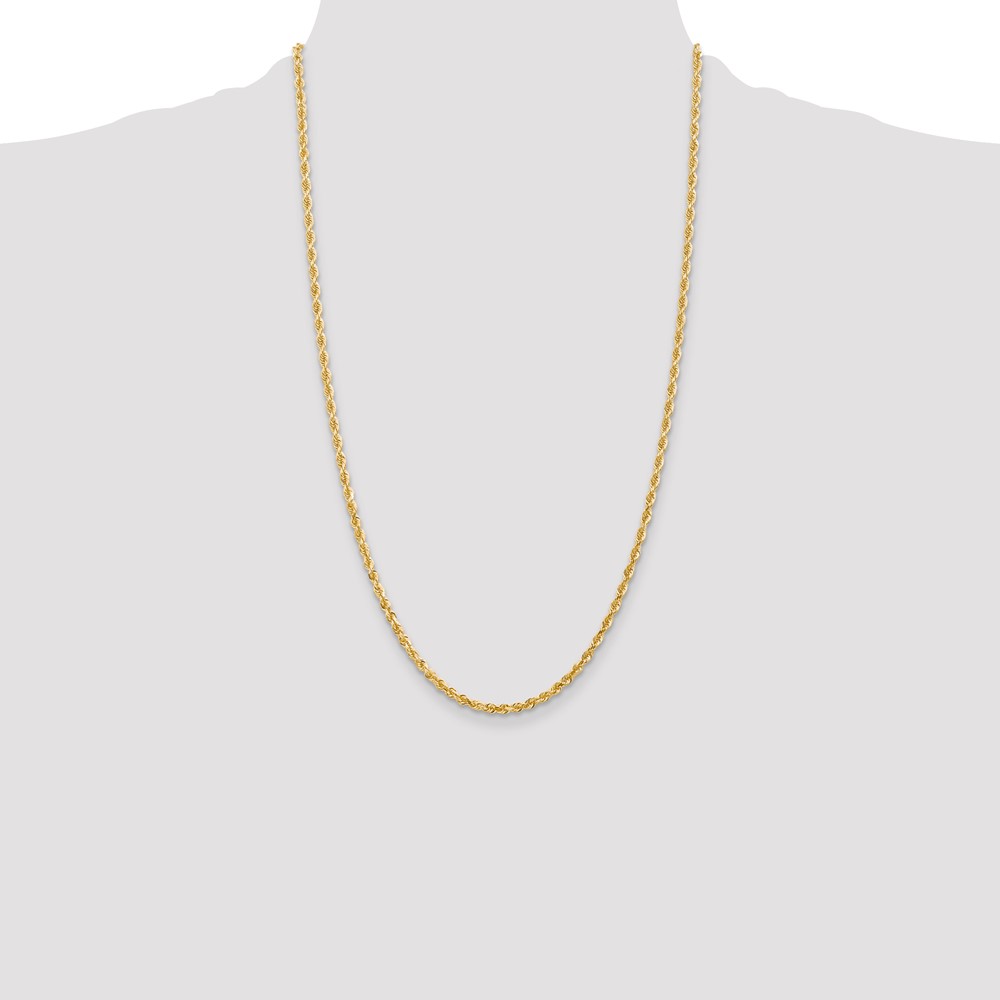 14K 26 Inch 3mm Diamond-cut Quadruple Rope Lobster Clasp Chain (QTR023-26)