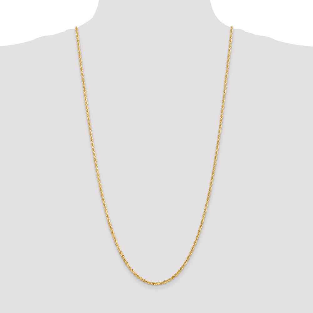 14K 30 Inch 3mm Diamond-cut Quadruple Rope Lobster Clasp Chain (QTR023-30)