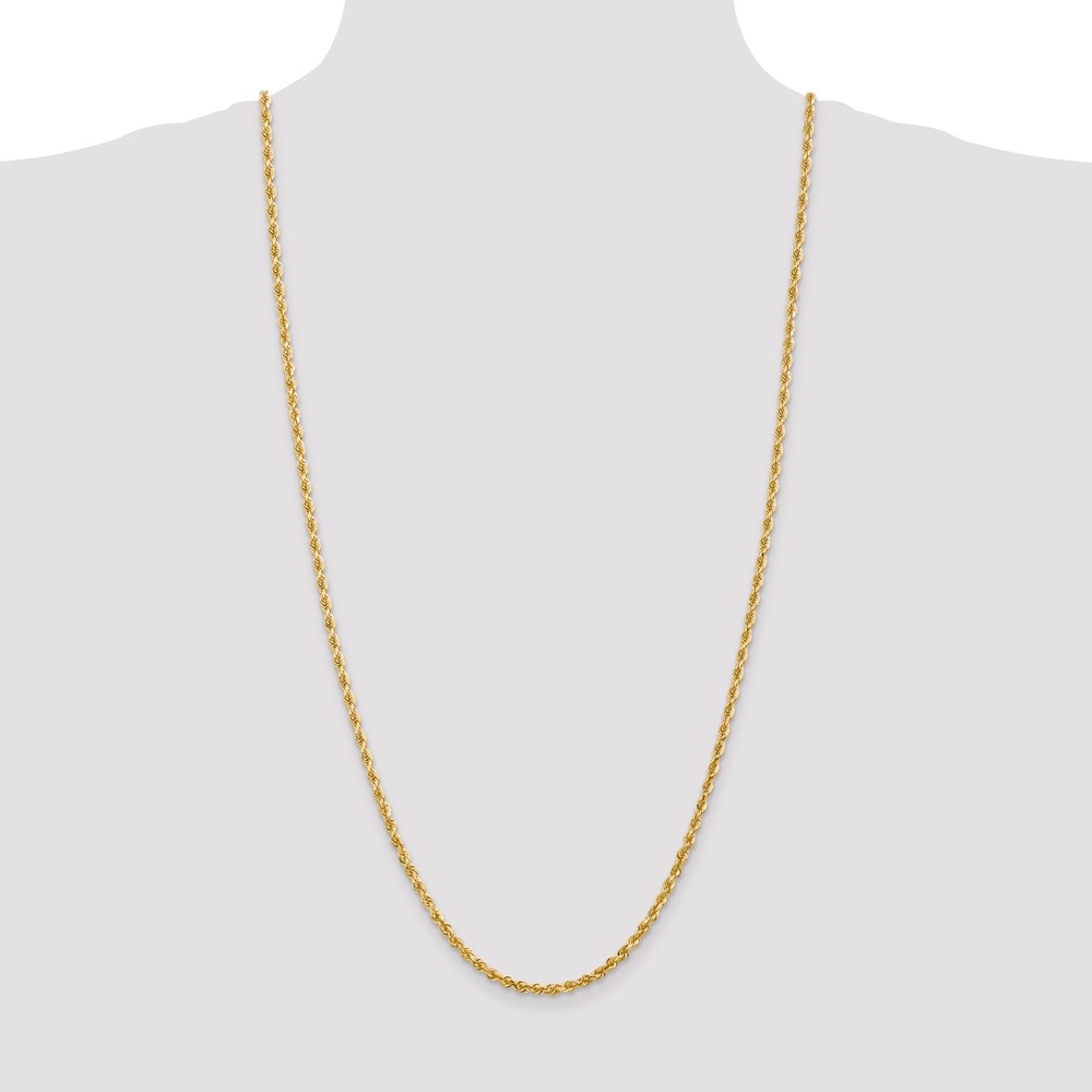 14K 30 Inch 3.35mm Diamond-cut Quadruple Rope Lobster Clasp Chain (QTR025-30)