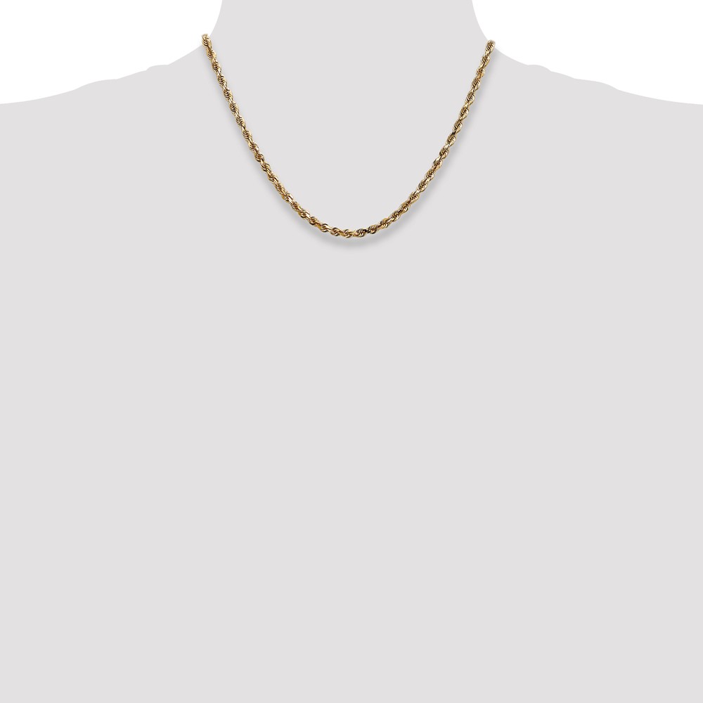 14K 18 Inch 4mm Diamond-cut Quadruple Rope Lobster Clasp Chain (QTR030-18)