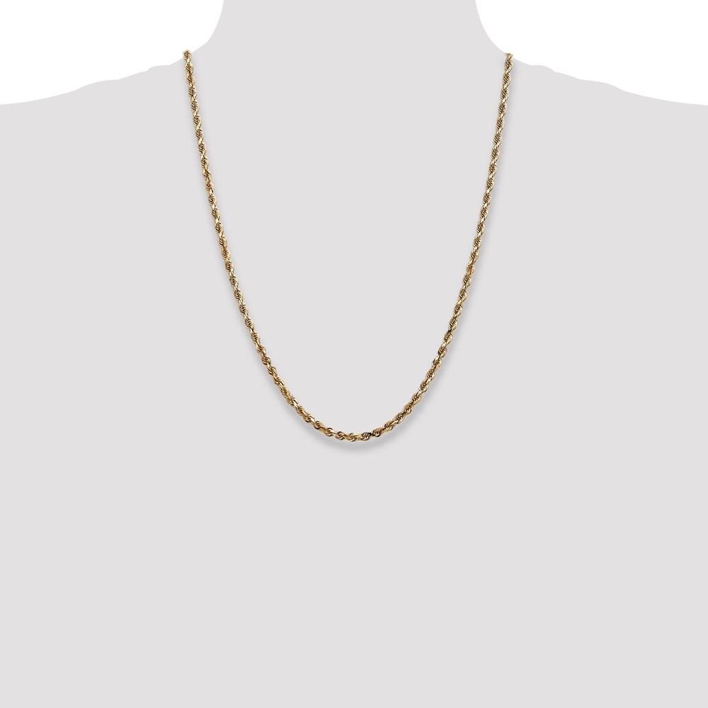 14K 24 Inch 4mm Diamond-cut Quadruple Rope Lobster Clasp Chain (QTR030-24)