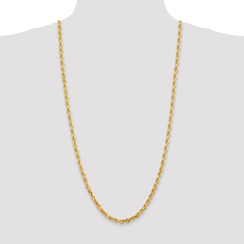 14K 30 Inch 5mm Diamond-cut Quadruple Rope Lobster Clasp Chain (QTR040-30)