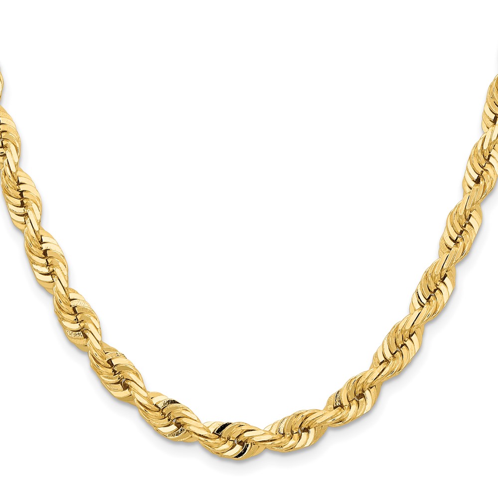 14K 24 Inch 7mm Diamond-cut Quadruple Rope Fancy Lobster Clasp Chain (QTR050-24)