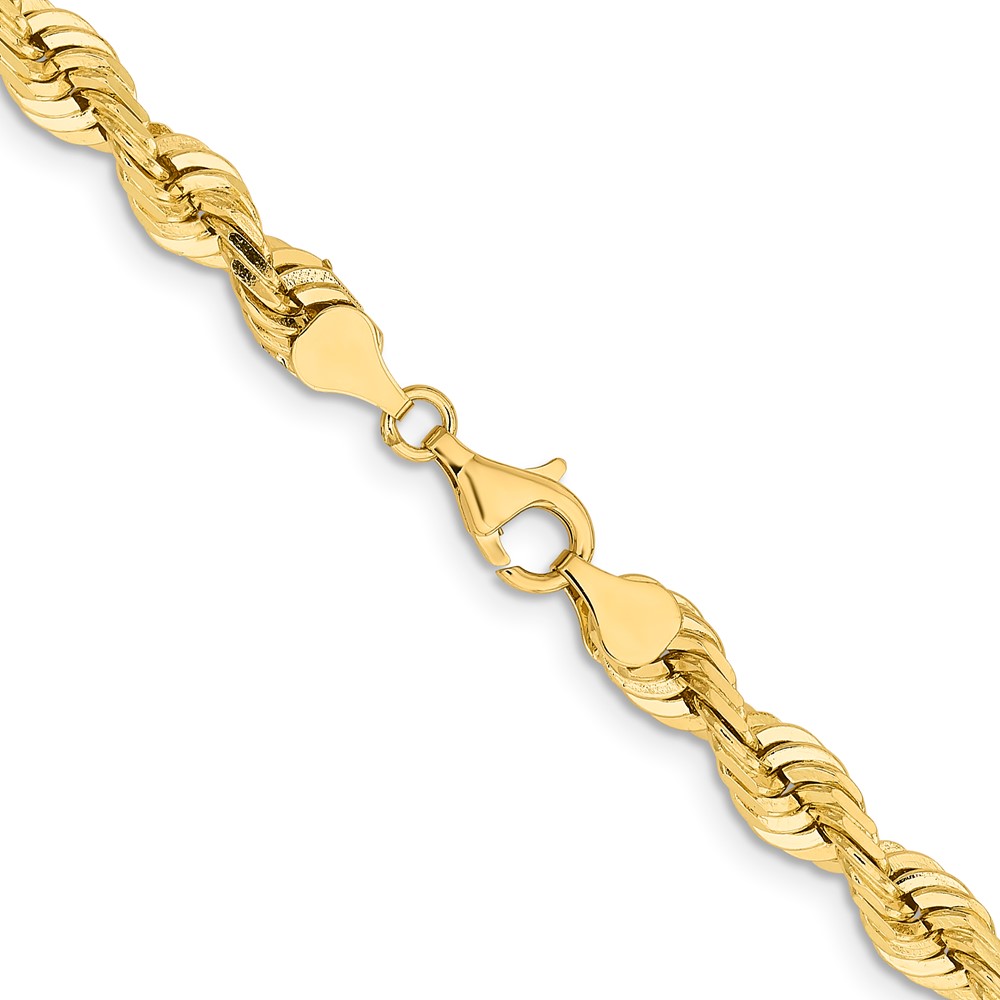 14K 24 Inch 7mm Diamond-cut Quadruple Rope Fancy Lobster Clasp Chain (QTR050-24)