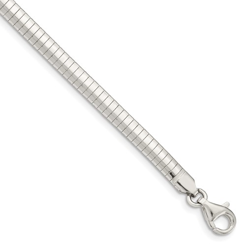 Sterling Silver Polished 4mm Cubetto Bracelet, 7"