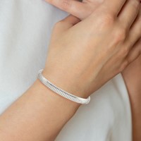 Sterling Silver Polished 6mm Cubetto Bracelet, 8" view 5