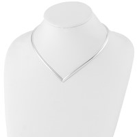 Sterling Silver Polished 4mm Cubetto V-shaped Necklace - 17in view 4