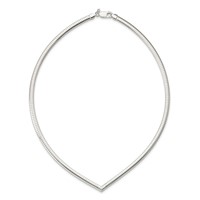 Sterling Silver Polished 4mm Cubetto V-shaped Necklace - 17in view 3