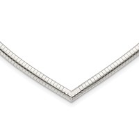 Sterling Silver Polished 4mm Cubetto V-shaped Necklace - 17in view 1