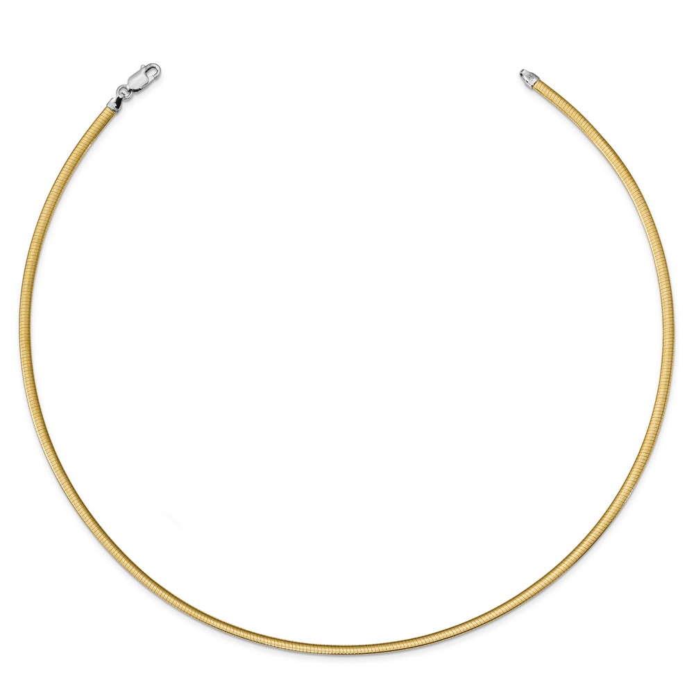 Sterling Silver Flash Gold-plated Reversible 3mm Cubetto Chain (QUF45-16)