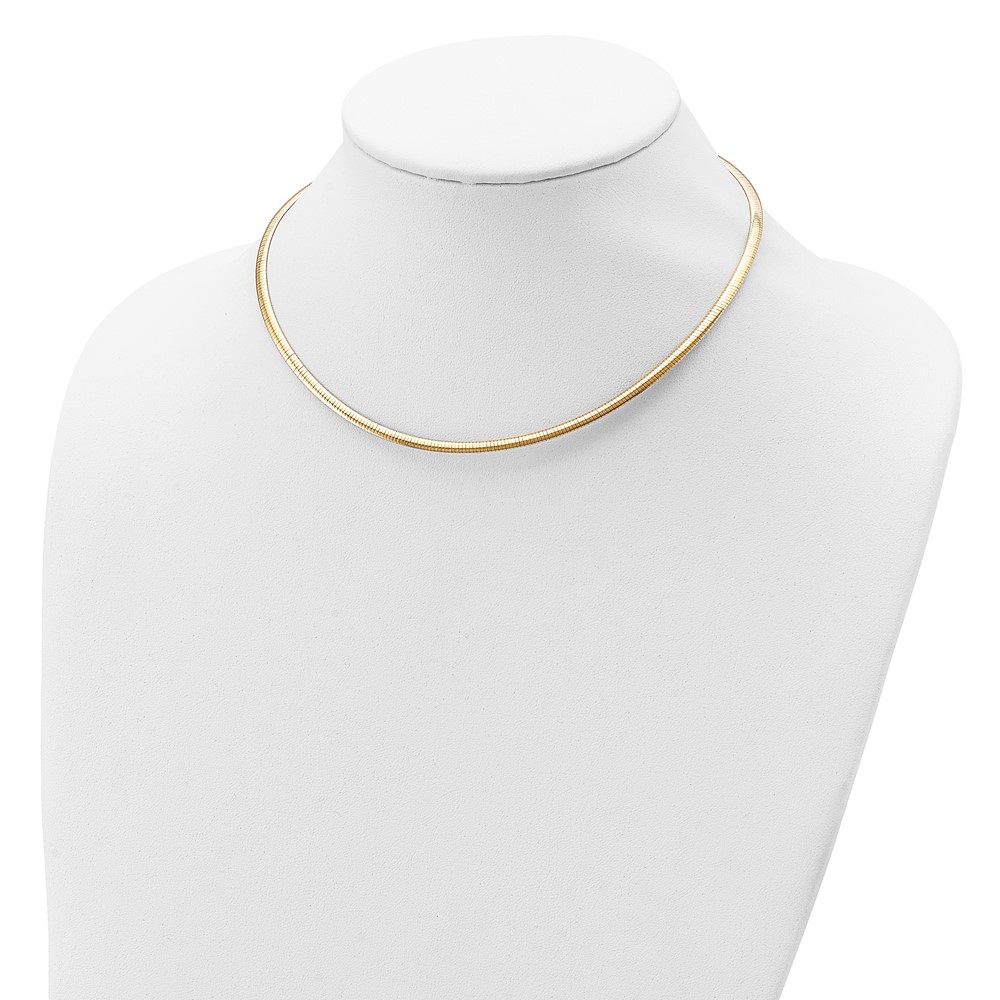 Sterling Silver Flash Gold-plated Reversible 3mm Cubetto Chain (QUF45-16)