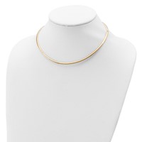 Sterling Silver Flash Gold-plated Polished Reversible 3mm Cubetto Necklace, 16" view 4