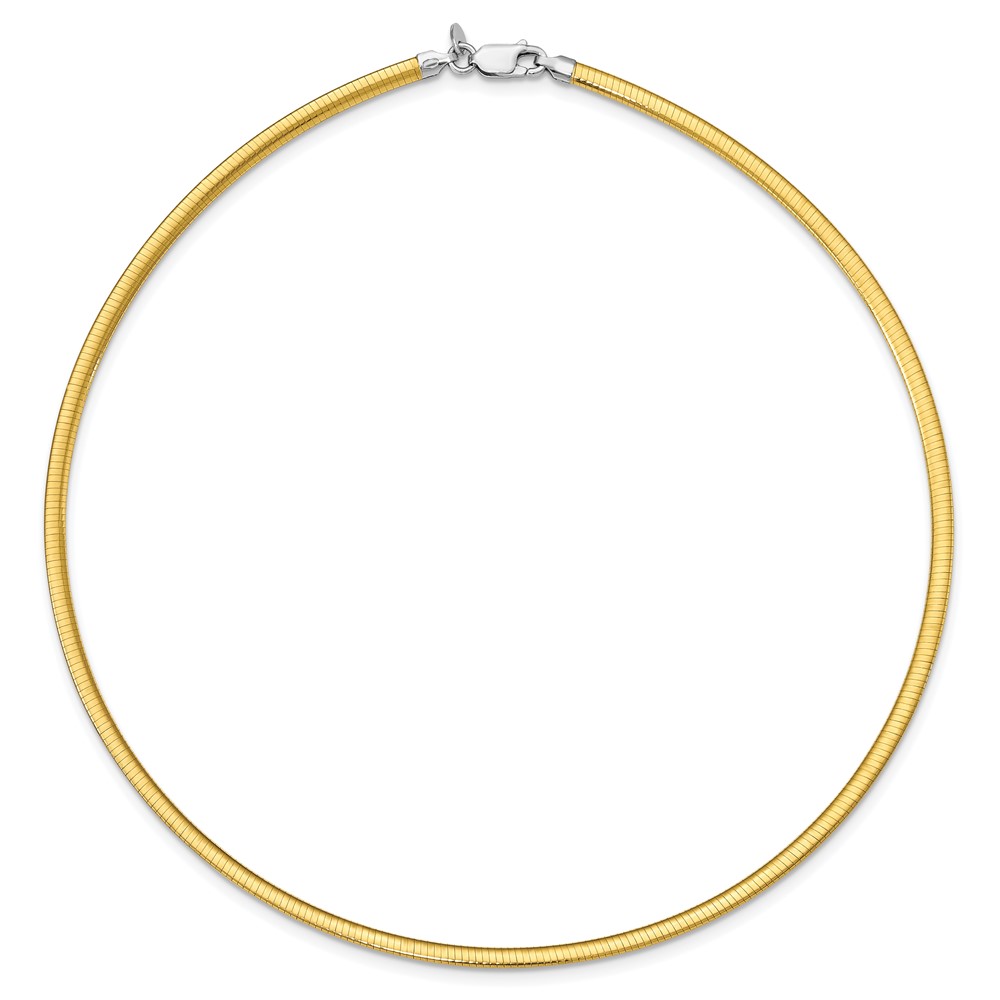 Sterling Silver Flash Gold-plated Reversible 3mm Cubetto Chain (QUF45-16)