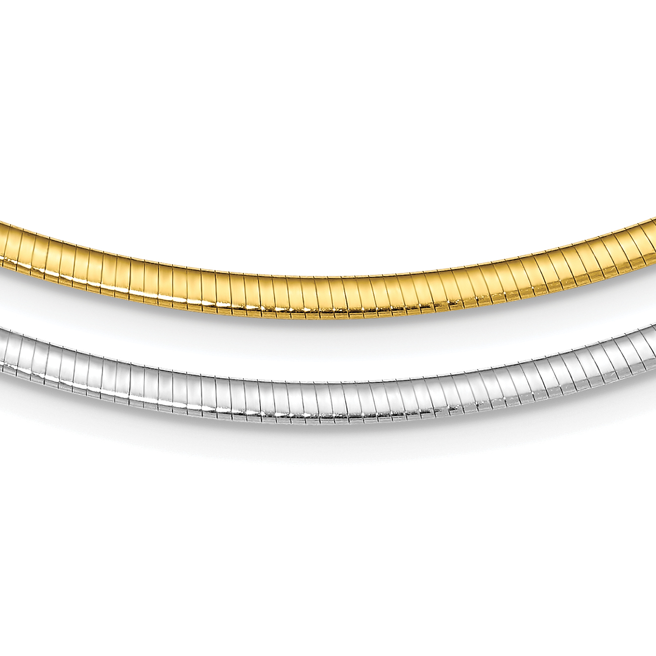 Sterling Silver Flash Gold-plated Reversible 3mm Cubetto Chain (QUF45-18)