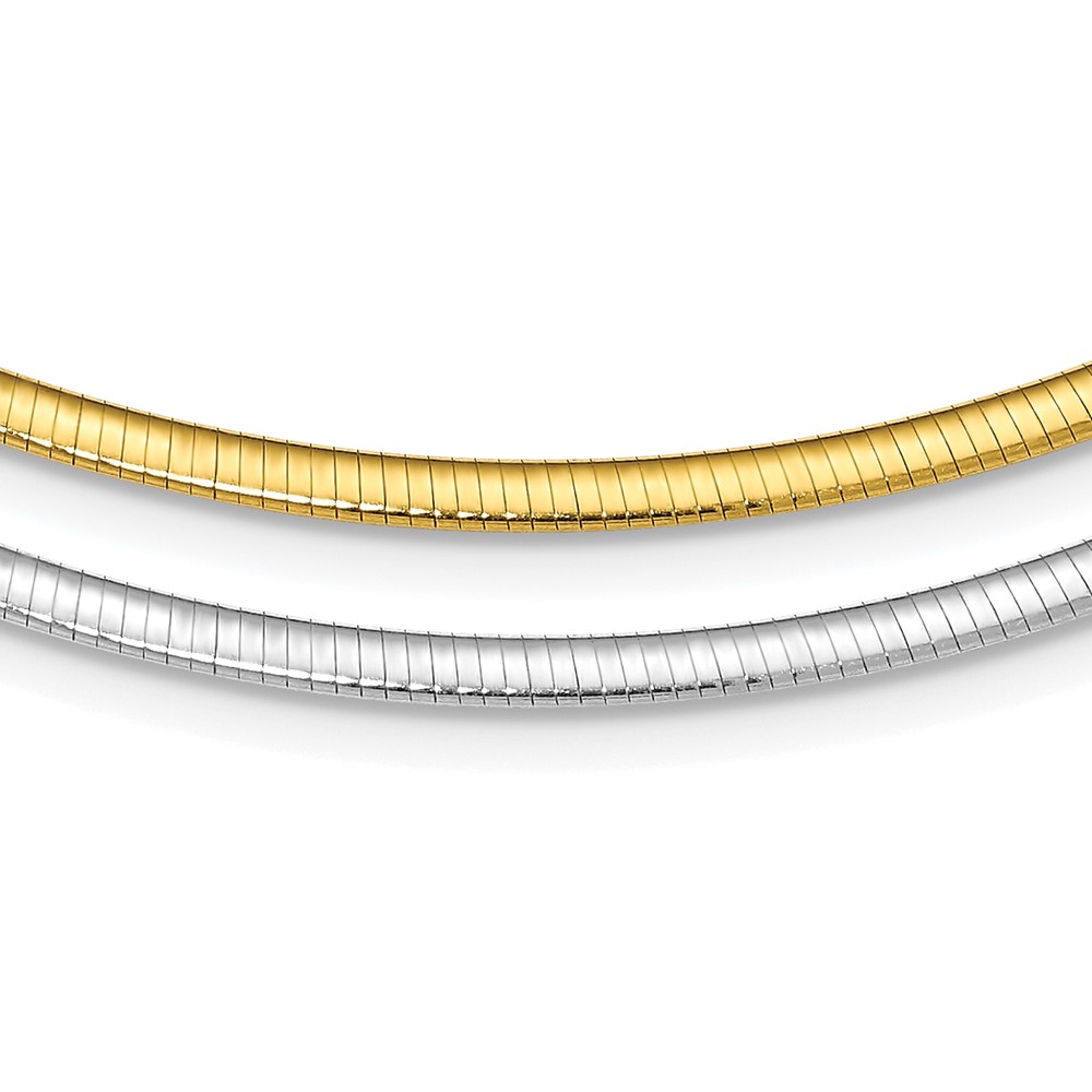 Sterling Silver Flash Gold-plated Reversible 3mm Cubetto Chain (QUF45-18)