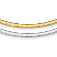 Sterling Silver Flash Gold-plated Polished Reversible 3mm Cubetto Necklace, 16" view 1