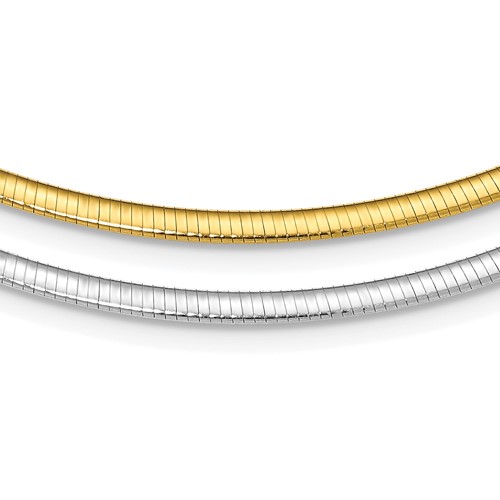 Sterling Silver Flash Gold-plated Polished Reversible 3mm Cubetto Necklace, 16"