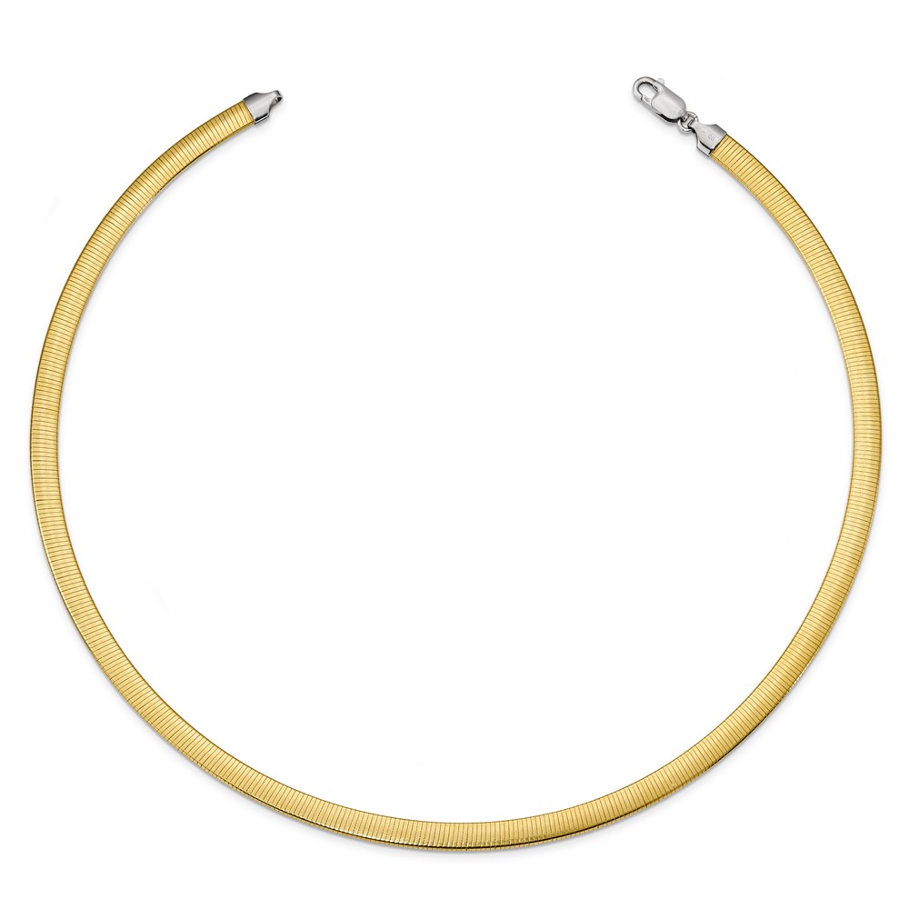 Sterling Silver Flash Gold-plate Reversible 5.75mm Cubetto Chain (QUF48-18)