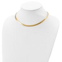 Sterling Silver Flash Gold-plated Polished Reversible 5.75mm Cubetto Necklace, 18" view 5