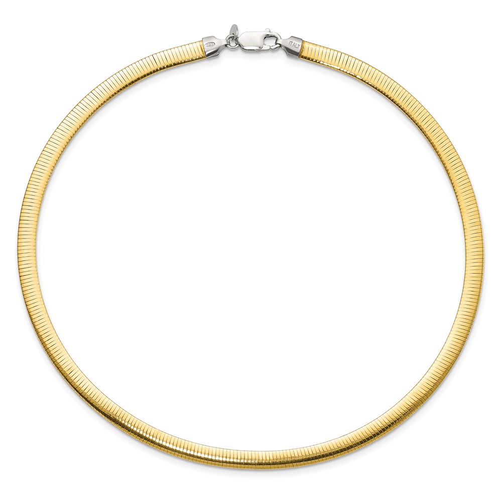 Sterling Silver Flash Gold-plate Reversible 5.75mm Cubetto Chain (QUF48-18)