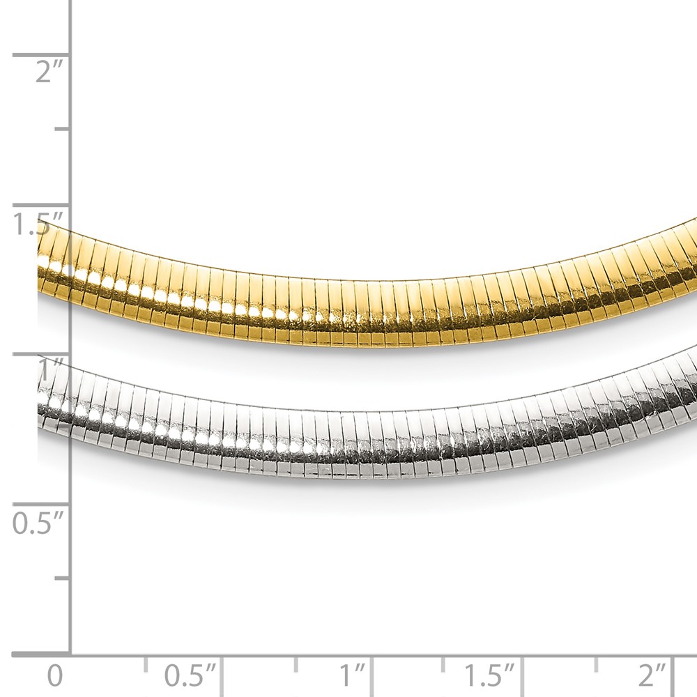 Sterling Silver Flash Gold-plate Reversible 5.75mm Cubetto Chain (QUF48-18)