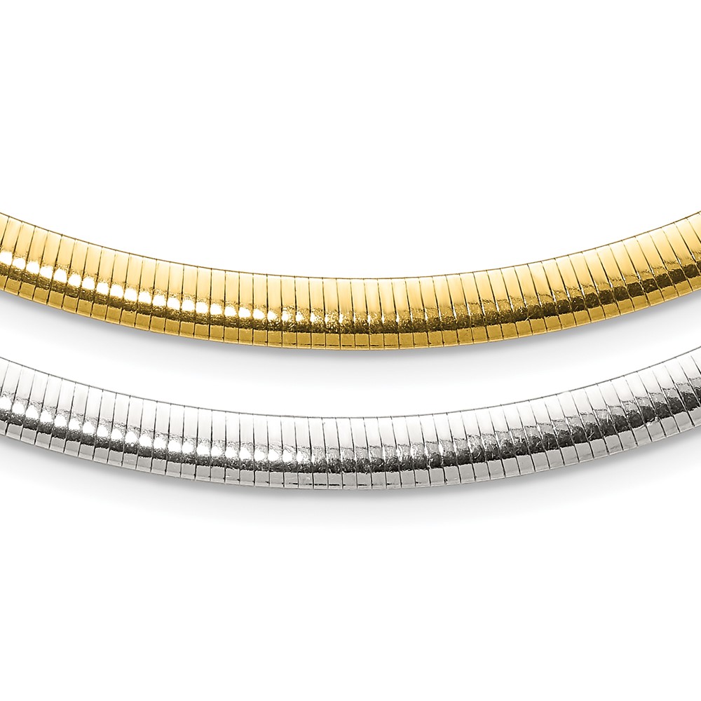 Sterling Silver Flash Gold-plate Reversible 5.75mm Cubetto Chain (QUF48-18)