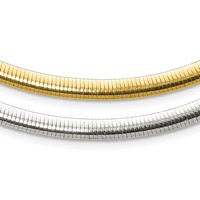 Sterling Silver Flash Gold-plated Polished Reversible 5.75mm Cubetto Necklace, 18" view 1