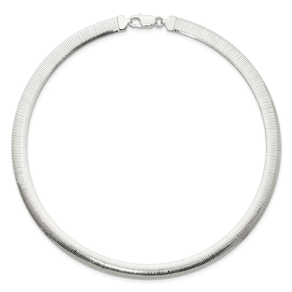 Sterling Silver 8mm Polished Cubetto/D/C Reversible Necklace (QUF50-17)