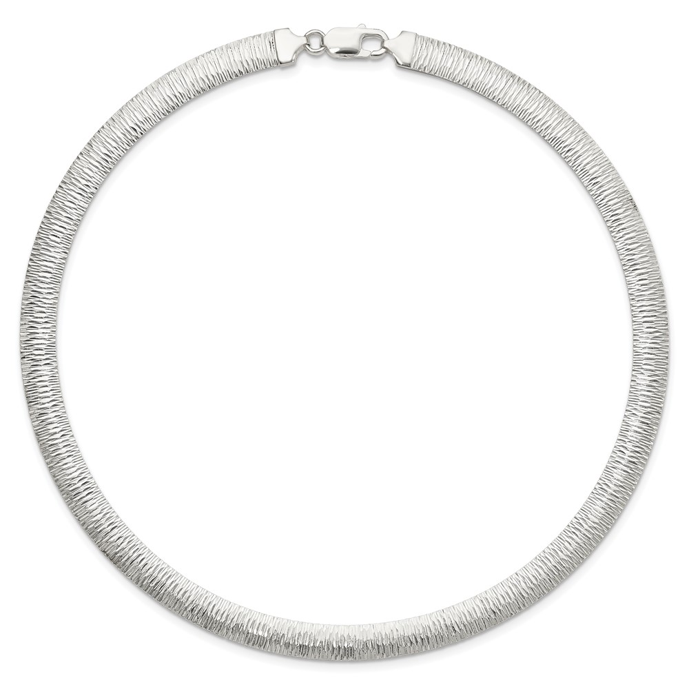 Sterling Silver 8mm Polished Cubetto/D/C Reversible Necklace (QUF50-17)