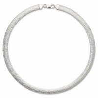 Sterling Silver Reversible Polished Diamond-cut 8mm Cubetto 17 Inch Necklace view 5