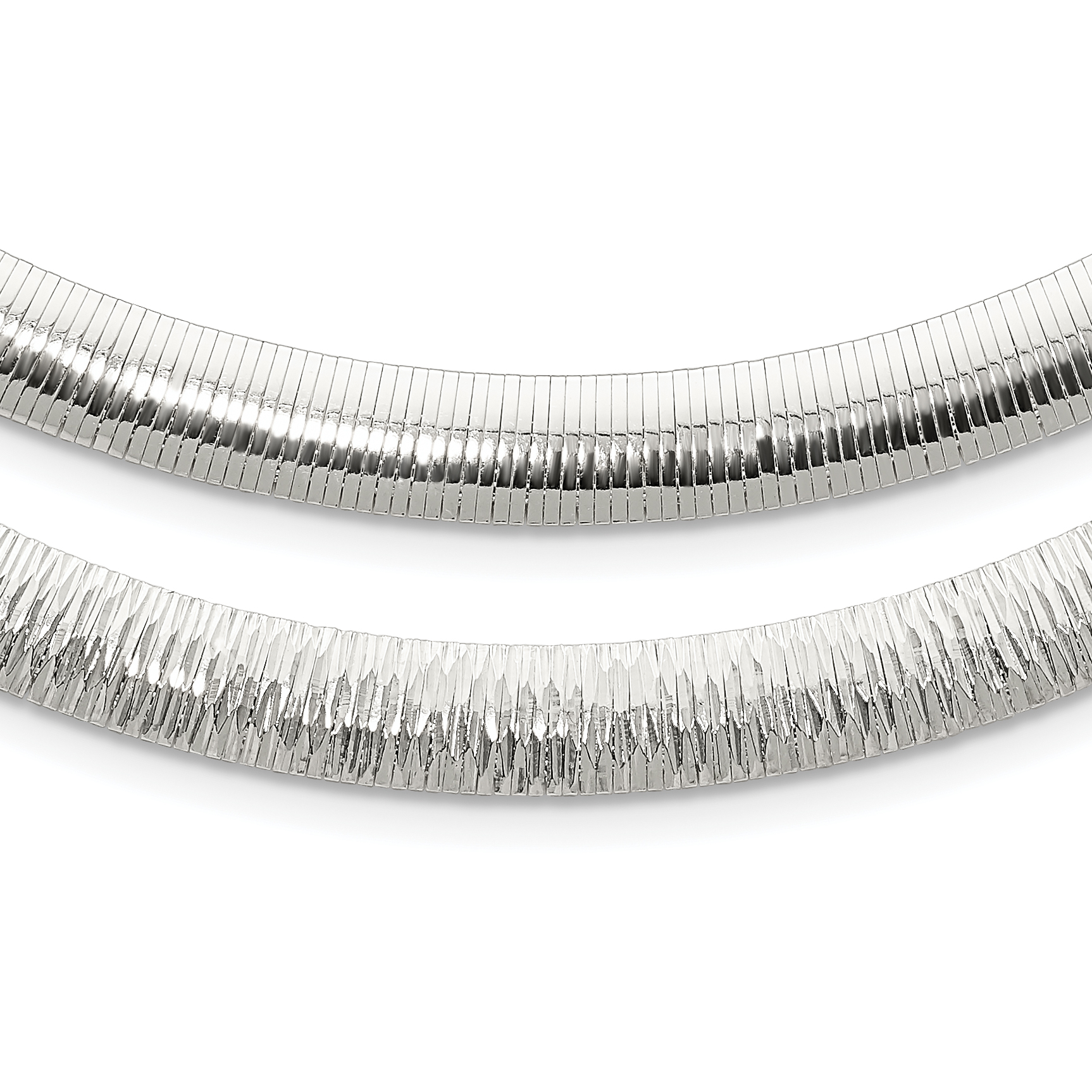 Sterling Silver 8mm Polished Cubetto/D/C Reversible Necklace (QUF50-17)