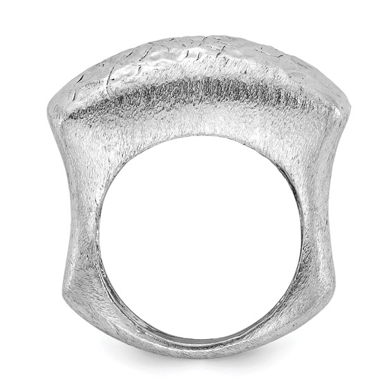 Sterling Silver Fancy Textured & Brushed Ring