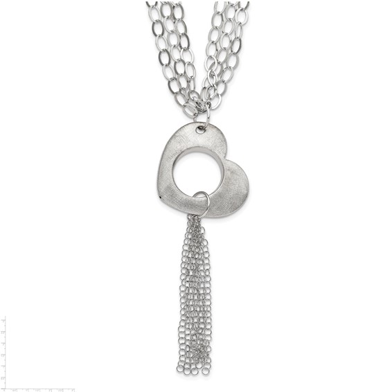 Sterling Silver with 2" Extension Heart Necklace