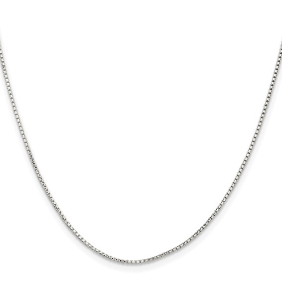 Sterling Silver 1.1mm Diamond-cut Round Box Chain